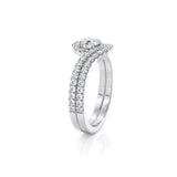 1.00ct Round Cut Moissanite Engagement Ring & Wedding Band Set, 14Kt 585 White Gold