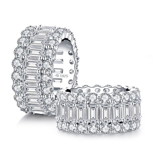 5.00ct Diamond Wedding Band, Full Eternity Ring, 925 Sterling Silver