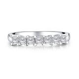 0.70ct Prinncess Cut Diamond Wedding Band, Half Eternity Ring, 925 Sterling Silver