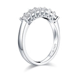 0.70ct Prinncess Cut Diamond Wedding Band, Half Eternity Ring, 925 Sterling Silver