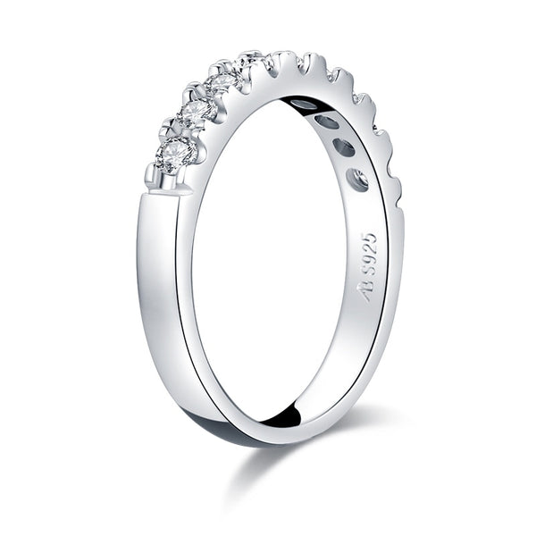 0.50ct Diamond Wedding Band, Half Eternity Ring, 925 Sterling Silver