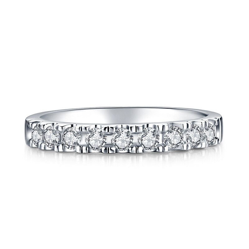 0.50ct Diamond Wedding Band, Half Eternity Ring, 925 Sterling Silver
