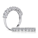 0.75ct Diamond Wedding Band, Half Eternity Ring, 925 Sterling Silver