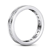 1.50ct Princess Cut Diamond Wedding Band, Full Eternity Ring, 925 Sterling Silver
