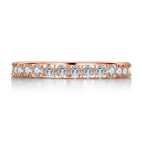 0.75ct Diamond Set Full Eternity Ring, 925 Sterling Silver, 18ct Rose Gold Vermeil