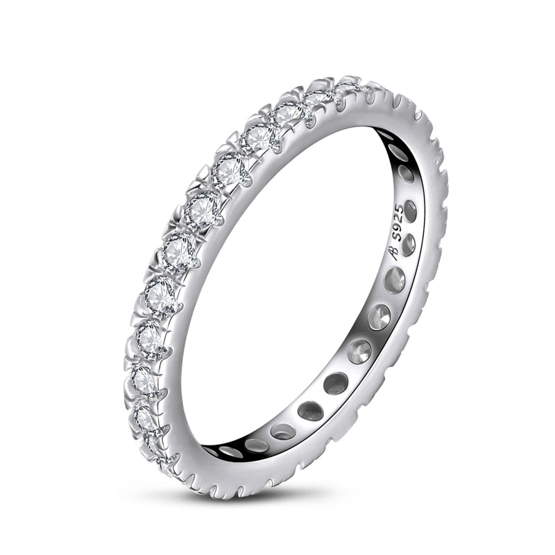 0.75ct Diamond Set Full Eternity Ring, 925 Sterling Silver