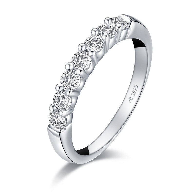 0.70ct Diamond Wedding Band, Half Eternity Ring, 925 Sterling Silver