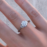 1.00ct Round Cut Moissanite Engagement Ring, Vintage Design, 14Kt 585 White Gold