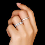 2.25ct Diamond Wedding Bands x 3, Full Eternity Rings, 925 Sterling Silver, x3 Ring Set