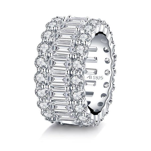 5.00ct Diamond Wedding Band, Full Eternity Ring, 925 Sterling Silver