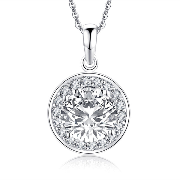 KEREN - Cushion Cut Halo Diamond Pendant - Kosher Diamonds