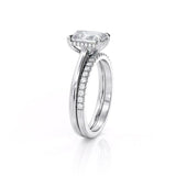 2.00ct Emerald Cut Moissanite Engagement Ring & Wedding Band Set, 14Kt 585 White Gold