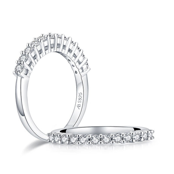 0.50ct Diamond Wedding Band, Half Eternity Ring, 925 Sterling Silver