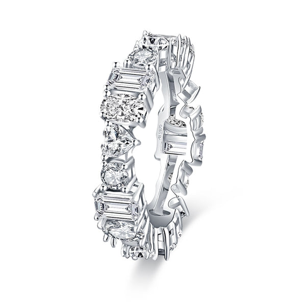 2.00ct Diamond Wedding Band, Full Eternity Ring, Different Shaped Diamonds, 925 Sterling Silver