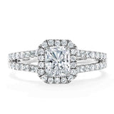Lab-Diamond Radiant Cut Halo Engagement Ring, Classic Style, Choose Your Stone Size and Metal