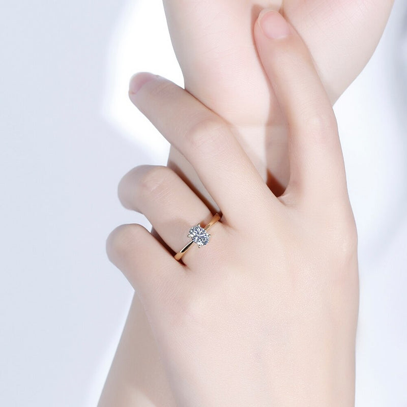 1.00ct Oval Cut Moissanite, Classic Engagement Ring, Available in 14Kt or 18Kt Yellow Gold