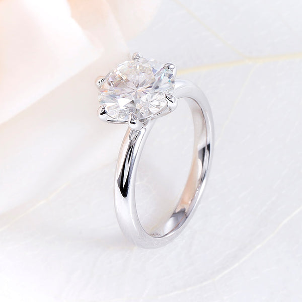 1.50ct Round Cut Moissanite, Classic Engagement Ring, Available in White Gold or Platinum