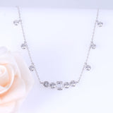 4.50ct Emerald & Round Cut Moissanite Necklace, Elegant Rubover Setting, 10Kt White Gold