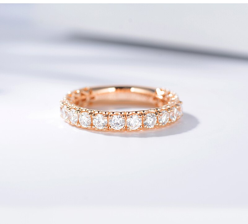 1.00ct Moissanite Wedding Band, Half Eternity Ring, Available in Rose, White or Yellow Gold