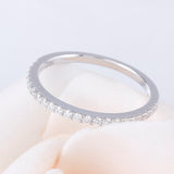 0.20ct Moissanite Wedding Band, Delicate Half Eternity Ring, 14Kt 585 White Gold