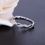 0.45ct Wedding Ring, Moissanite Wedding Band, Twist Design, Available in White Gold or Platinum