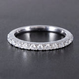 0.40ct Moissanite Wedding Band, Delicate Half Eternity Ring, 14Kt 585 White Gold