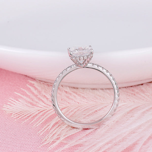 1.50ct Princess Cut Moissanite, Classic Engagement Ring, 14Kt 585 White Gold