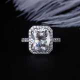 5.00ct Cushion Cut Moissanite, Classic Engagement Ring, 14Kt 585 White Gold