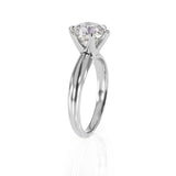 1.00ct Round Cut Moissanite Engagement Ring, Classic Design, 14Kt 585 White Gold