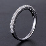 0.40ct Moissanite Wedding Band, Delicate Half Eternity Ring, 14Kt 585 White Gold