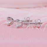 0.50ct each, Moissanite White Gold Stud Earrings, Round Cut, Screw Back, 14Kt 585 White Gold
