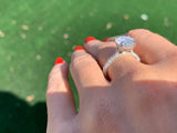 2.00ct Round Cut Moissanite Engagement Ring & Wedding Band Set, 14Kt 585 White Gold