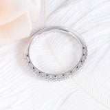 0.45ct Moissanite Wedding Band, Vintage Design, Half Eternity Ring, 14Kt 585 White Gold