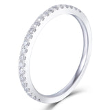 0.20ct Moissanite Wedding Band, Delicate Half Eternity Ring, 14Kt 585 White Gold