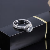 1.00ct Round Cut Moissanite, Classic Halo Engagement Ring, 14Kt 585 White Gold