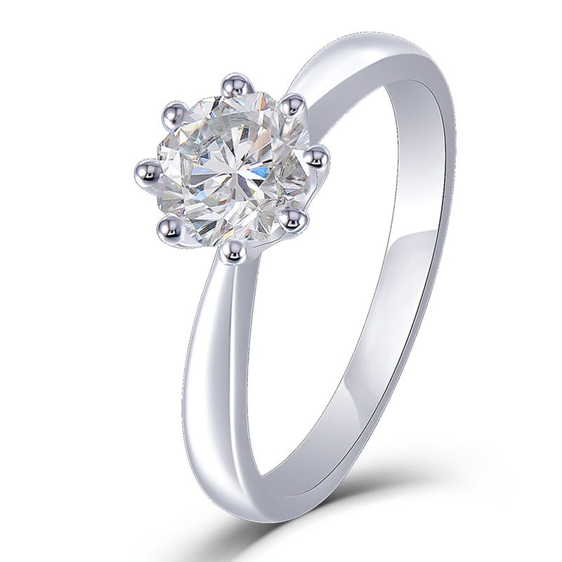 1.00ct Octagon Cut Moissanite Engagement Ring, Available in White Gold or Platinum