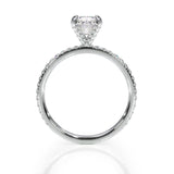 1.00ct Round Cut Moissanite Engagement Ring, Delicate Design, 14Kt 585 White Gold