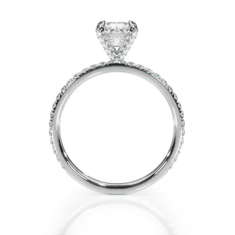 1.00ct Round Cut Moissanite Engagement Ring, Delicate Design, 14Kt 585 White Gold