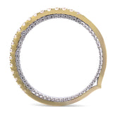 0.50ct Moissanite Wedding Band, Vintage Design Half Eternity Ring, 14Kt 585 White & Yellow Gold