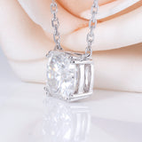2.00ct Cushion Cut Moissanite Necklace, Classic Elegant Drop Pendant, 14Kt 585 White Gold