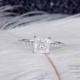 1.50ct Princess Cut Moissanite, Classic Engagement Ring, 14Kt 585 White Gold