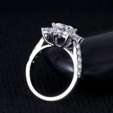 2.50ct Daisy Cluster Moissanite Engagement Ring, Centre Stone 1.25ct, Available in White Gold or Platinum