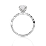 1.00ct Oval Cut Moissanite Engagement Ring, Art Deco Vintage Style, 14Kt 585 White Gold