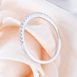 0.20ct Moissanite Wedding Band, Delicate Half Eternity Ring, 14Kt 585 White Gold