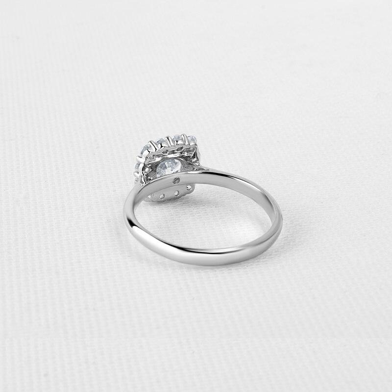 0.85ct Round Cut, Halo Diamond Engagement Ring, 925 Silver