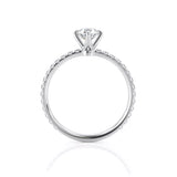 0.80ct Round Cut Moissanite Engagement Ring, 14Kt 585 White Gold