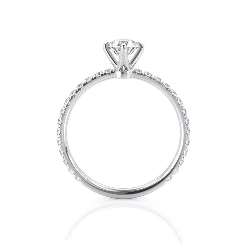 0.80ct Round Cut Moissanite Engagement Ring, 14Kt 585 White Gold
