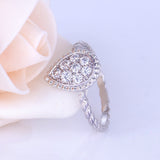 1.00ct Pear Cut Moissanite Cluster Engagement Ring, Available in White Gold or Platinum