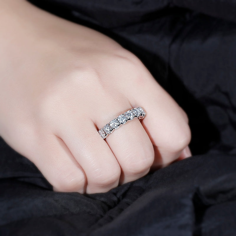 4.00ct White Gold Full Eternity Ring, Moissanite Wedding Band, Available in White Gold or Platinum