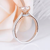 1.00ct Round Cut Moissanite Engagement Ring, Vintage Design, 14Kt 585 White & Rose Gold